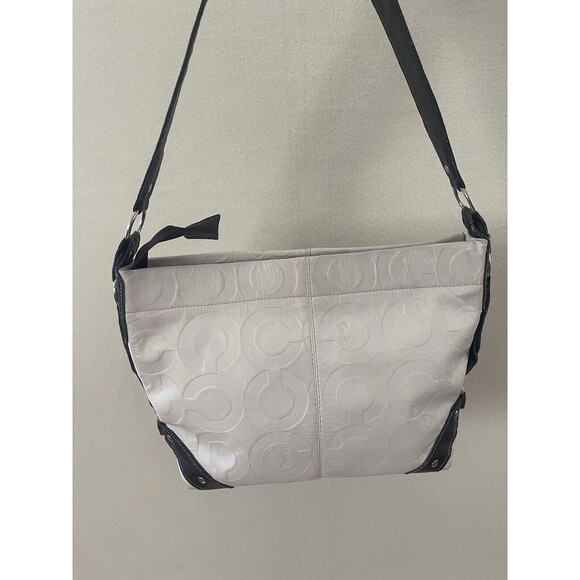 Coach Handbags - Coach Women’s White Shoulder Bag Dark Brown‎ Strap Please Read